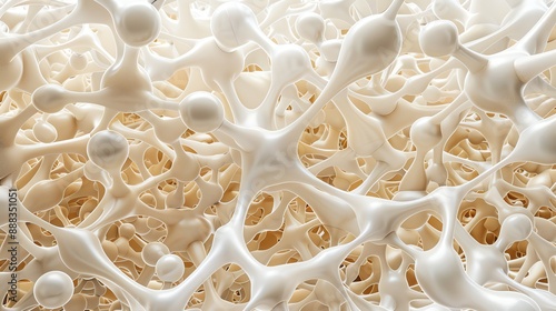 Image of the cancellous bone structure. Trabecular bone or cancellous bone is a type of bone that is made up of network of thin, plate-like trabeculae.