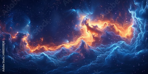 Abstract interpretation of the night sky, with swirling stars and vivid colors, creating a sense of wonder and infinity