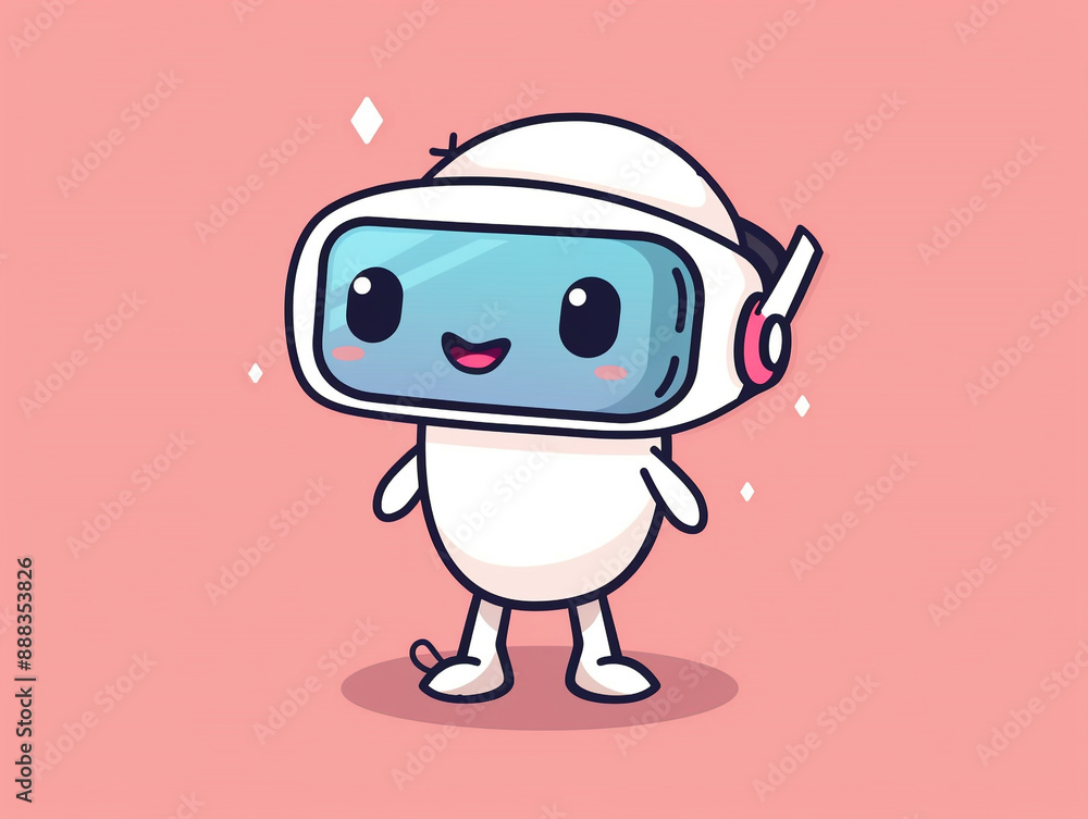 Cute VR headset character Cute VR headset character