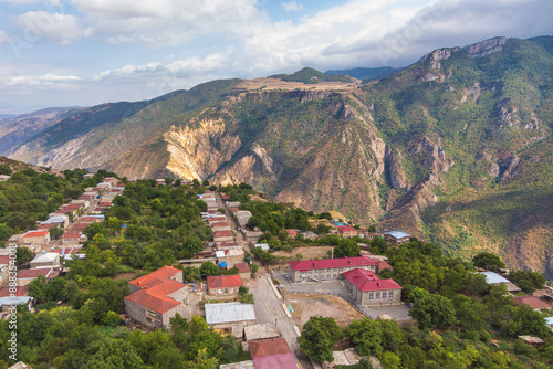 View of the Halidzor situated on the edge of the Vorotan gorge. Armenia. photo