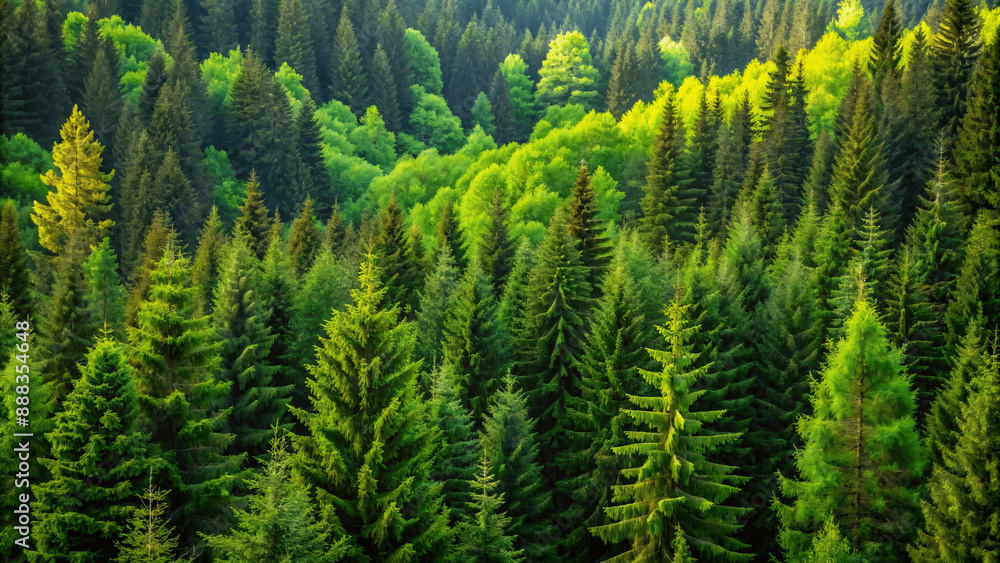 natural green trees in a forest of old spruce fir and pine,eco natural background natural green trees in a forest of old spruce fir and pine,eco natural background