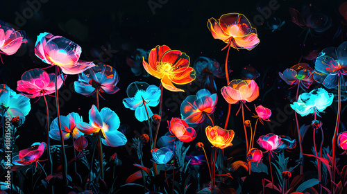 floral on black background 