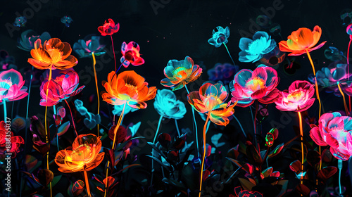 floral on black background 