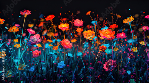 floral on black background 