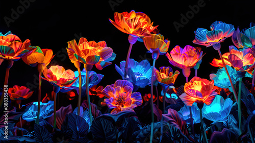 floral on black background 