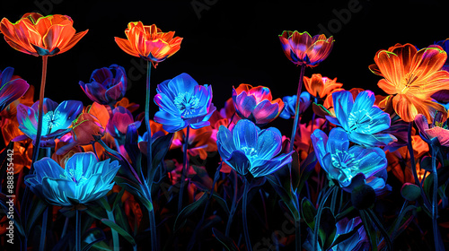 floral on black background 