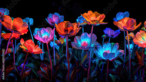 floral on black background 