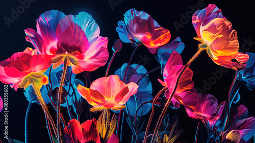 floral on black background 