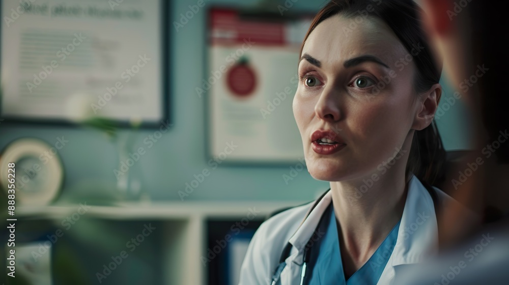 Focused Female Doctor in Clinical Setting Focused Female Doctor in Clinical Setting