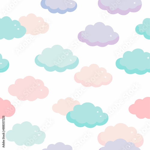 Colorful clouds on white, ideal for daytime product with nature design