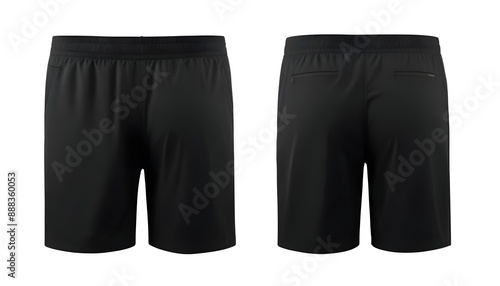 Men black shorts front and back Isolated on white background AI generated