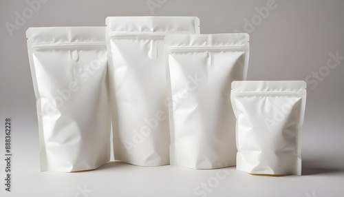 blank or white plastic bag snack packaging isolated on white background AI Generated