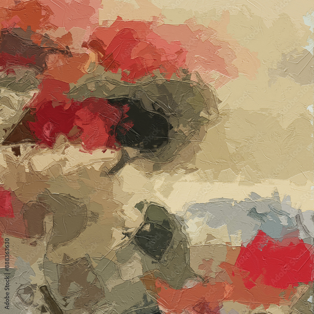 Naklejka premium Oil paintings and various flowers such as cranes, roses, peonies, mandarin ducks, and plum blossoms are beautiful