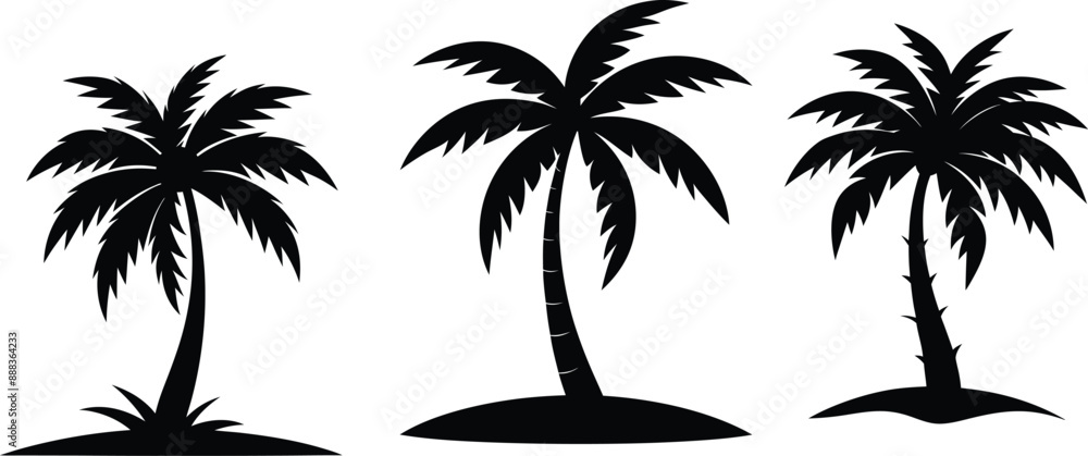 Fototapeta premium palm tree silhouette vector illustration