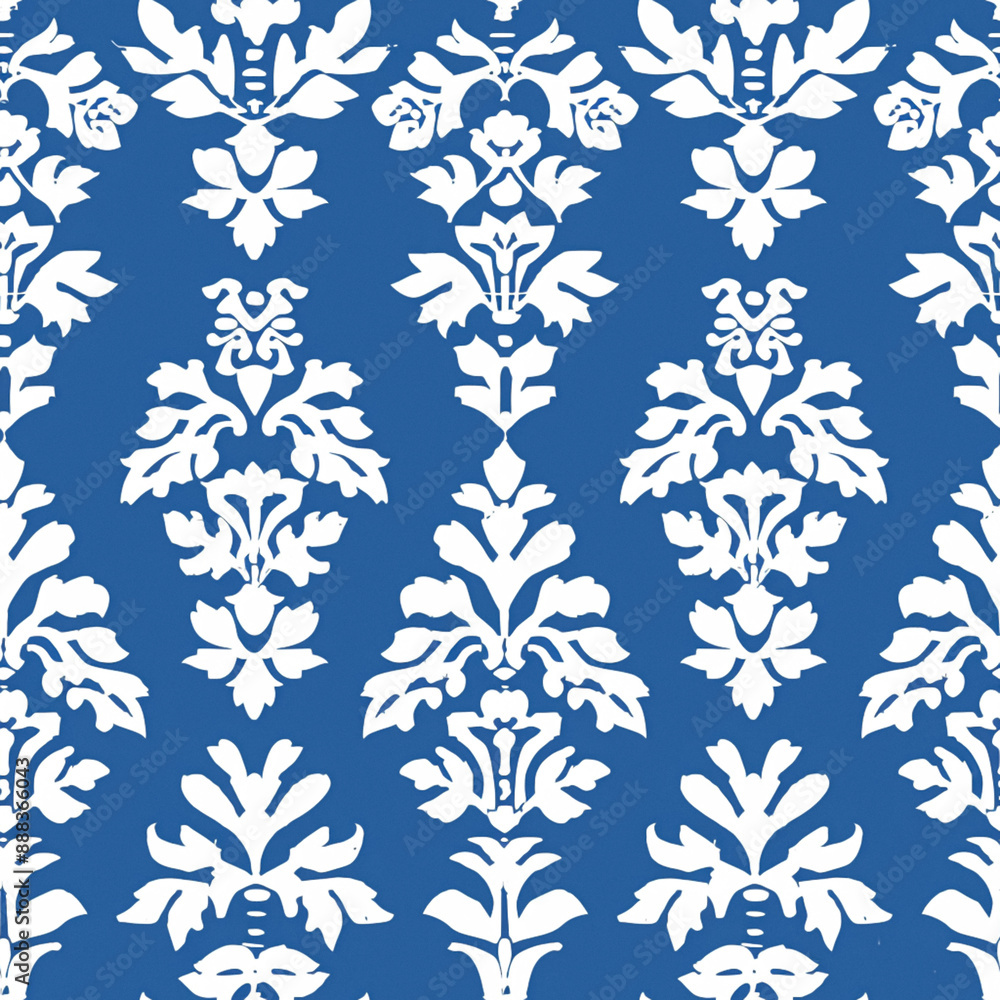 Fototapeta premium Seamless pattern, repeat blue and white stripes pattern, tileable stripe country nautical coastal style print for wallpaper, wrapping paper, fabric and product design idea