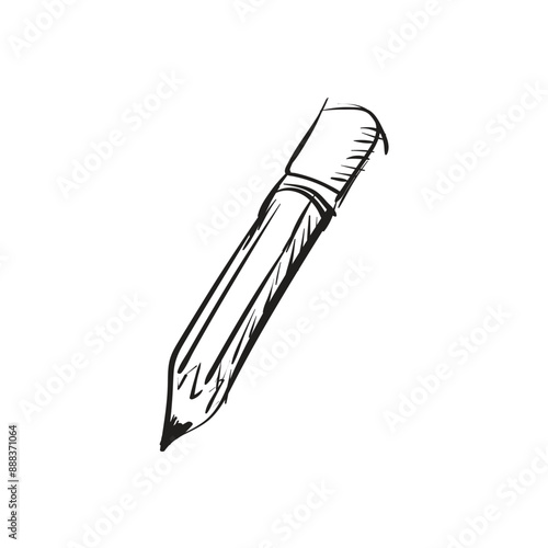 Hand drawn pen icon. Pencil doodle sketch, write tool element symbol scribble design element isolated