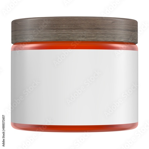 A jar with a wooden lid is empty