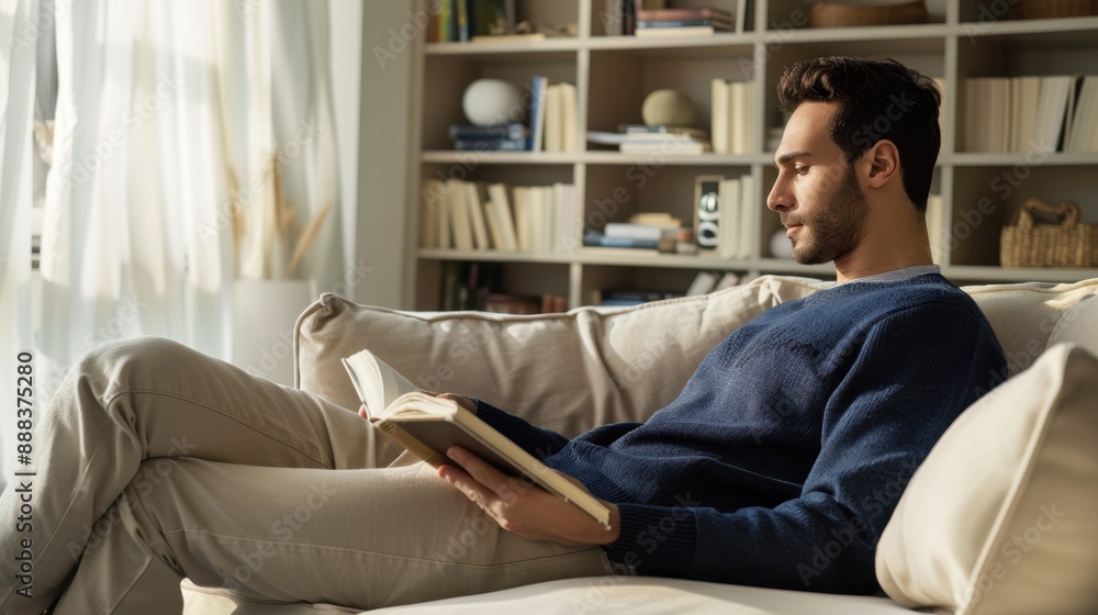 The man reading book The man reading book