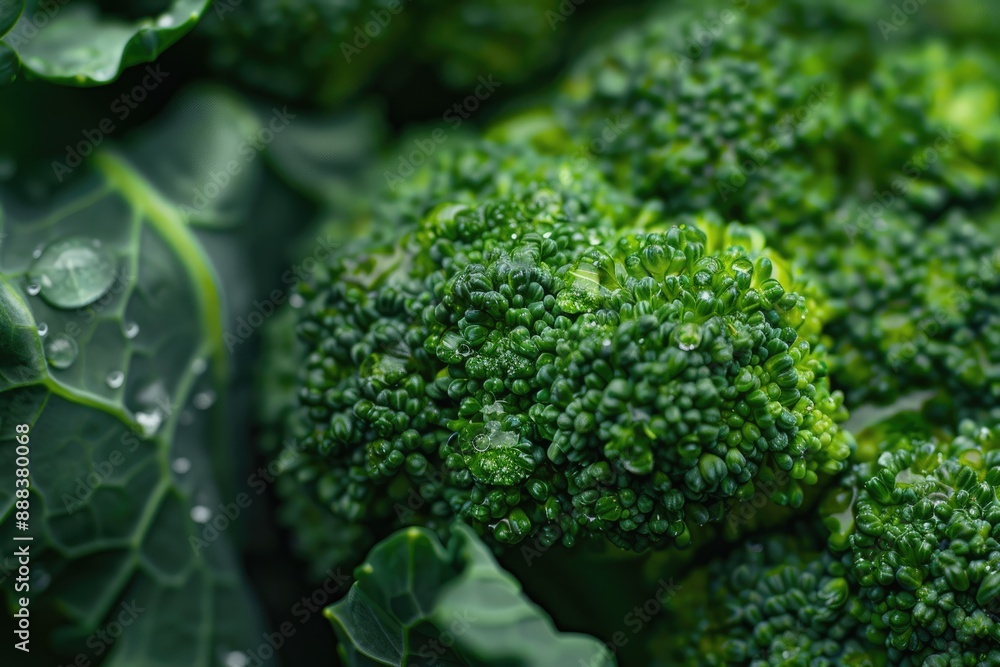 Broccoli Texture. Closeup Macrophotography of Fresh Healthy Broccoli Leaves for Wallpaper Broccoli Texture. Closeup Macrophotography of Fresh Healthy Broccoli Leaves for Wallpaper