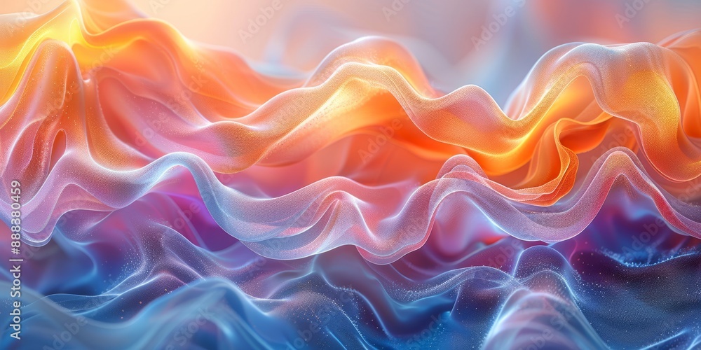 Fototapeta premium Echoes of laughter and music solidify into playful, translucent shapes