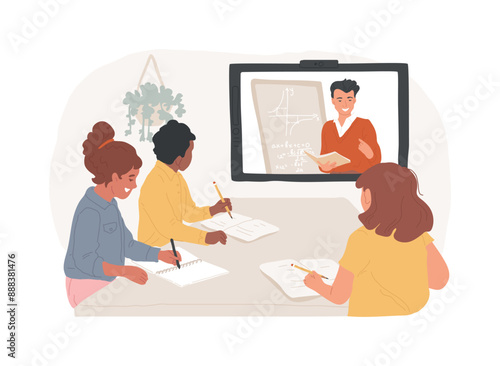 Video conferencing isolated cartoon vector illustrations.