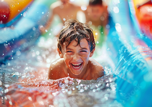 Kids_boys_playing_in_water photo