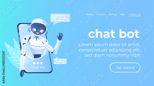 Robot woman waved his hand. AI Content Generator. Chatbot technology. Technology and engineering concept. AI chatbot based on artificial intelligence and neural networks. Online web banner.