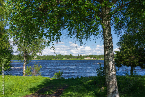 The Torne river at the border between Finland and Sweden photo