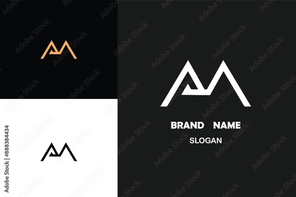 A or M Logo initial letter vector design Unique Template. Abstract minimal Monogram Symbol. Creative Modern Trendy Typography A or M Logo initial letter vector design Unique Template. Abstract minimal Monogram Symbol. Creative Modern Trendy Typography