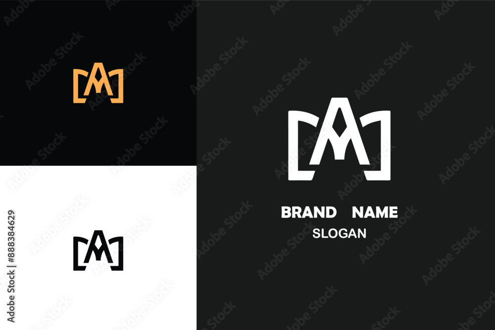 A or M Logo initial letter vector design Unique Template. Abstract minimal Monogram Symbol. Creative Modern Trendy Typography A or M Logo initial letter vector design Unique Template. Abstract minimal Monogram Symbol. Creative Modern Trendy Typography