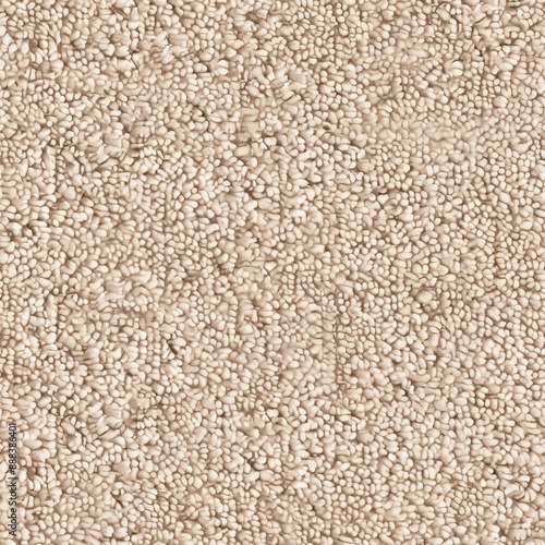 Close up of beige carpet texture with small pebblelike loops