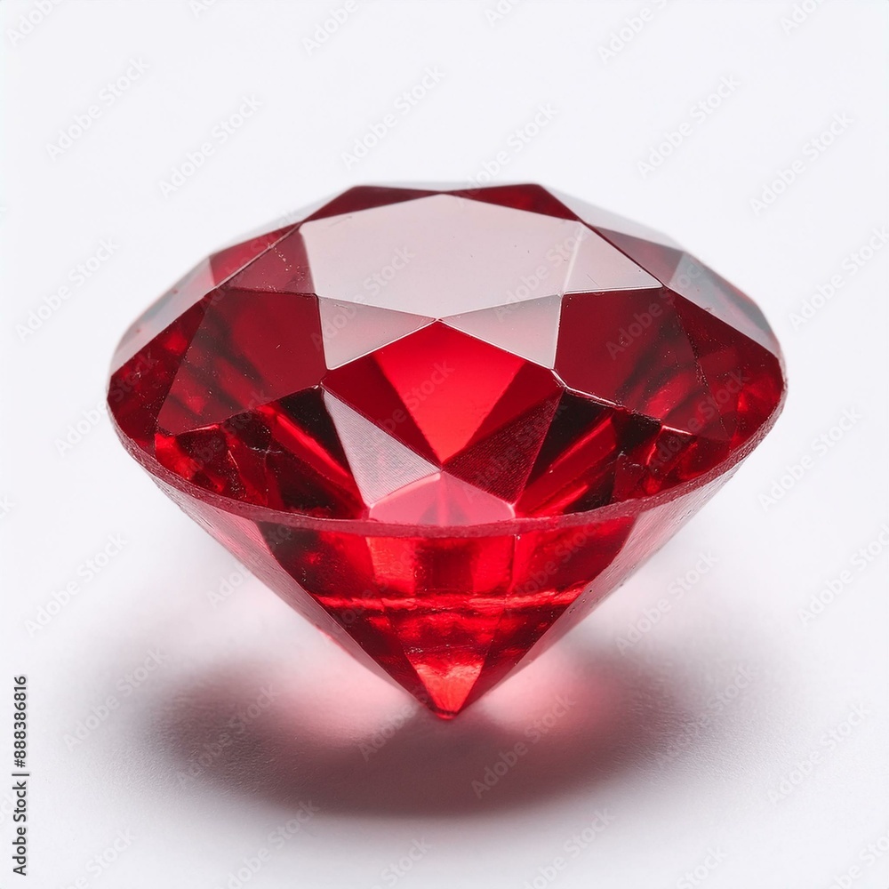 An isolated red diamond on a white background An isolated red diamond on a white background