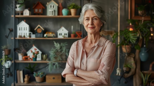 The senior woman and miniatures