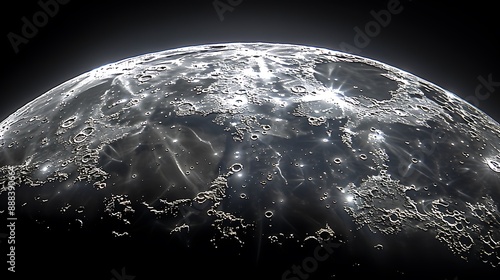 closeup photo of the Moon's Copernicus crater during daytime highlighting its central peak and ejecta rays photo