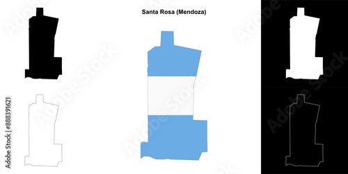 Santa Rosa department (Mendoza) outline map set