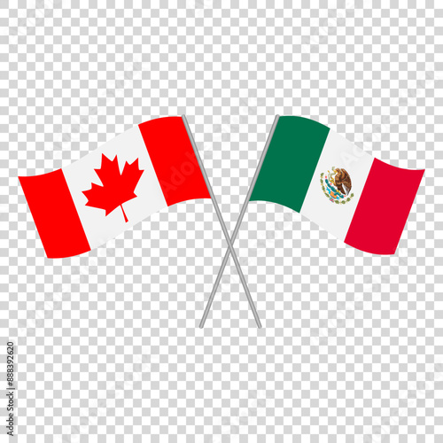 Flags of mexico and canada vector