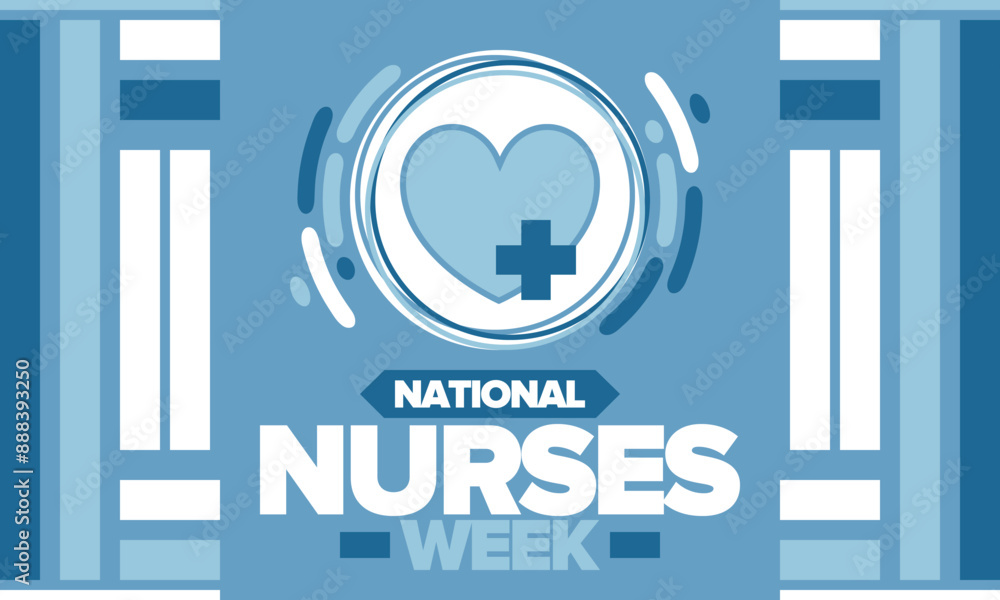 National Nurses Week. Medical and health care concept. Fighters against viruses and diseases. Thank you nurses. In honour of the nurses and doctors. Celebrated annual in United States. Vector poster National Nurses Week. Medical and health care concept. Fighters against viruses and diseases. Thank you nurses. In honour of the nurses and doctors. Celebrated annual in United States. Vector poster