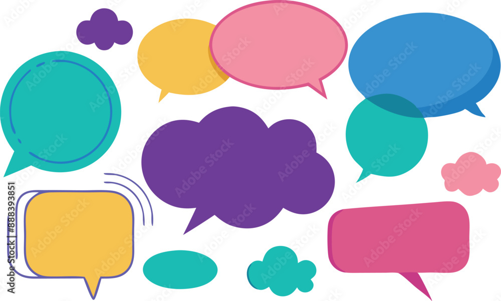 Colorful speech bubbles with different shapes Colorful speech bubbles with different shapes