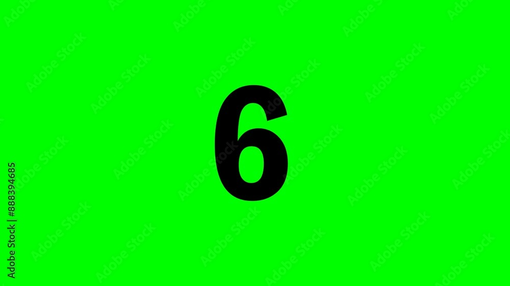 Video Template: Countdown Animation from 10 to 0 on Green Background Video Template: Countdown Animation from 10 to 0 on Green Background