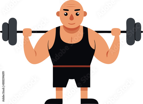 Man lifting heavy barbell in gym workout