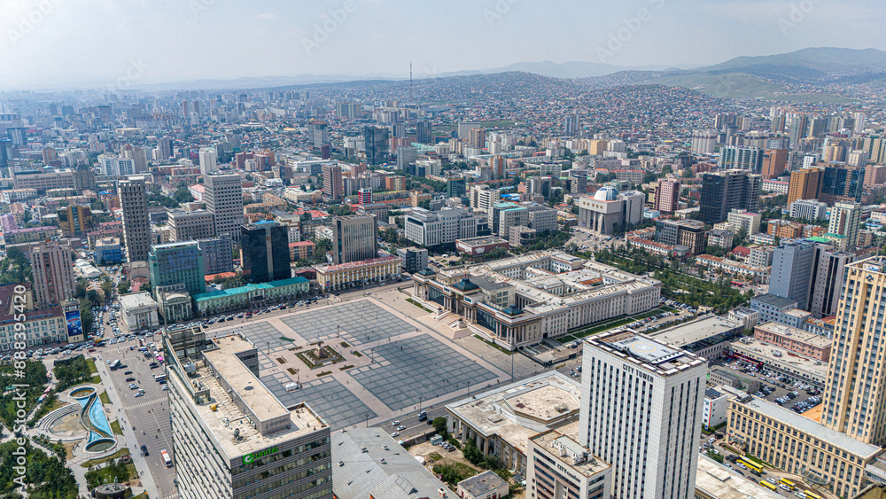 Fototapeta premium Ulaan Baatar Ulanbator Mongolei Luftaufnahme