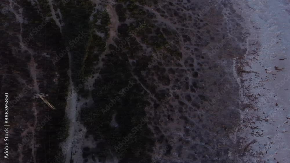Aerial video over famous pink salt lake at sunset in Torrevieja Spain Aerial video over famous pink salt lake at sunset in Torrevieja Spain