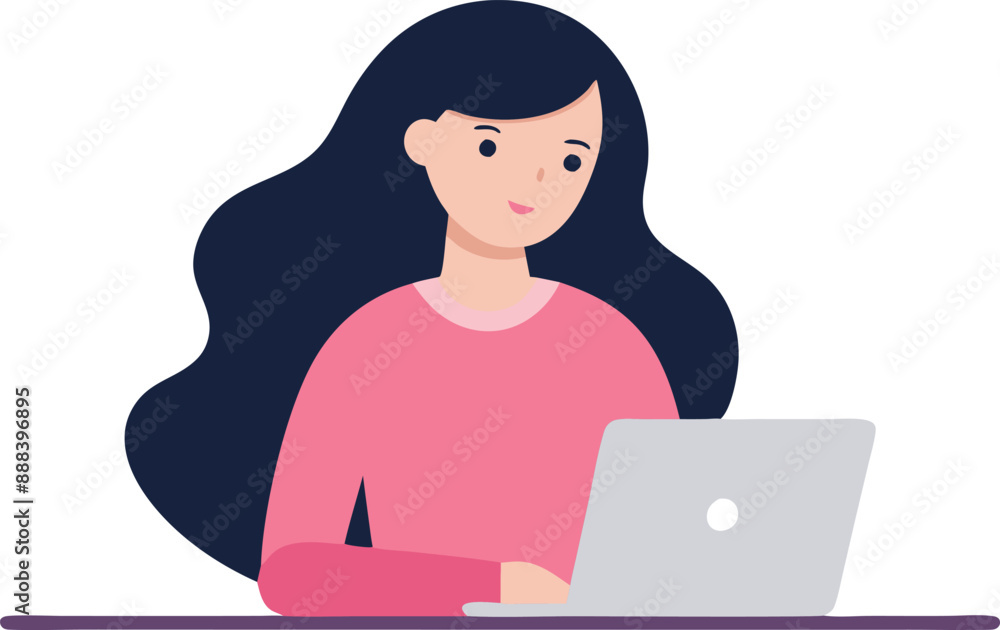 Woman working on laptop at desk Woman working on laptop at desk