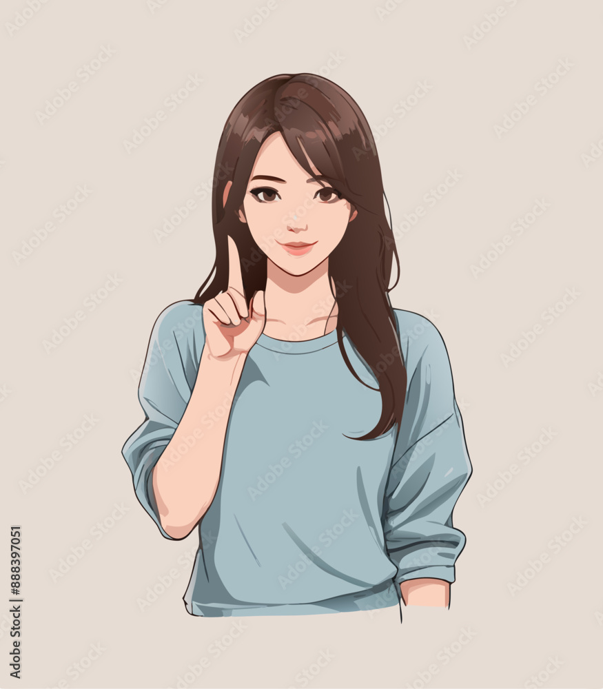 beautiful women, point Finger, concept, illustration, 2d, vector beautiful women, point Finger, concept, illustration, 2d, vector