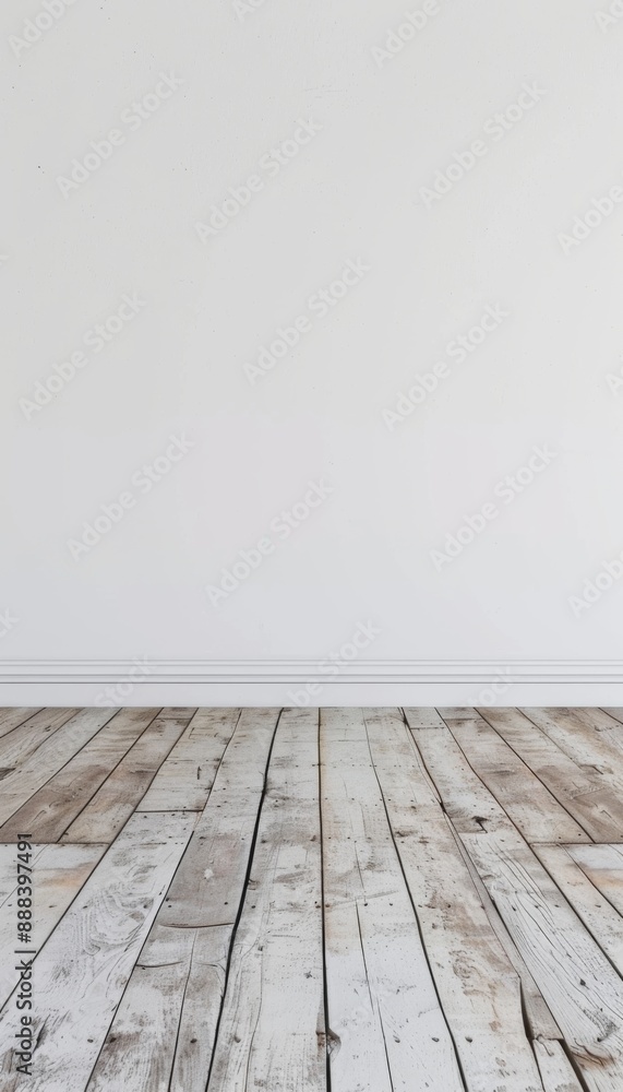 White wall in an empty room with wooden floor texture. Decoration design room background White wall in an empty room with wooden floor texture. Decoration design room background