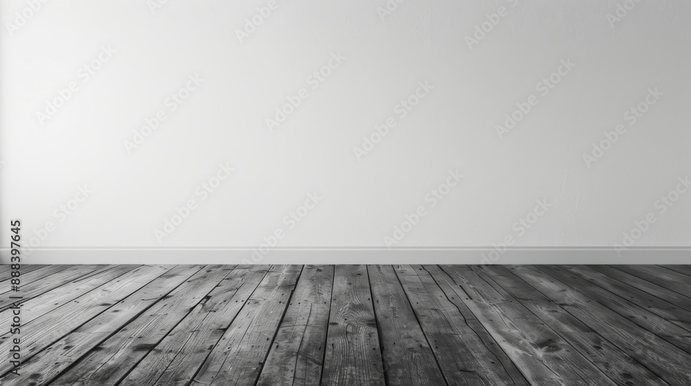 White wall in an empty room with wooden floor texture. Decoration design room background White wall in an empty room with wooden floor texture. Decoration design room background