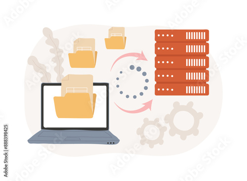 Data migration isolated cartoon vector illustrations.