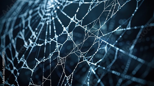 conceptual image of a financial spider web, with strands of market data intricately woven to capture economic opportunities