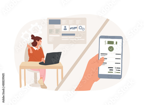 Payroll processing isolated cartoon vector illustrations.