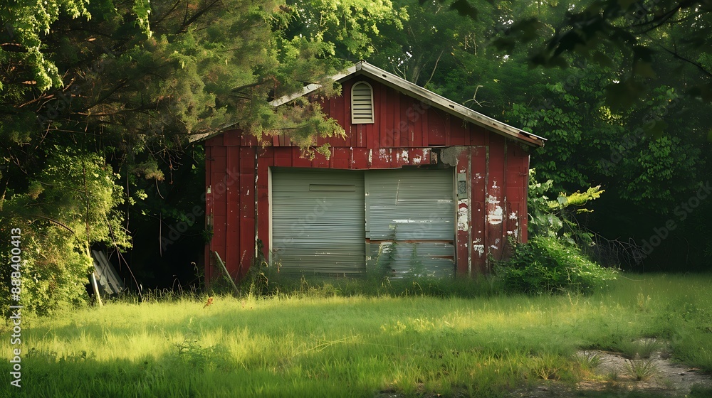 Garage den outdoors green grass county side Garage den outdoors green grass county side